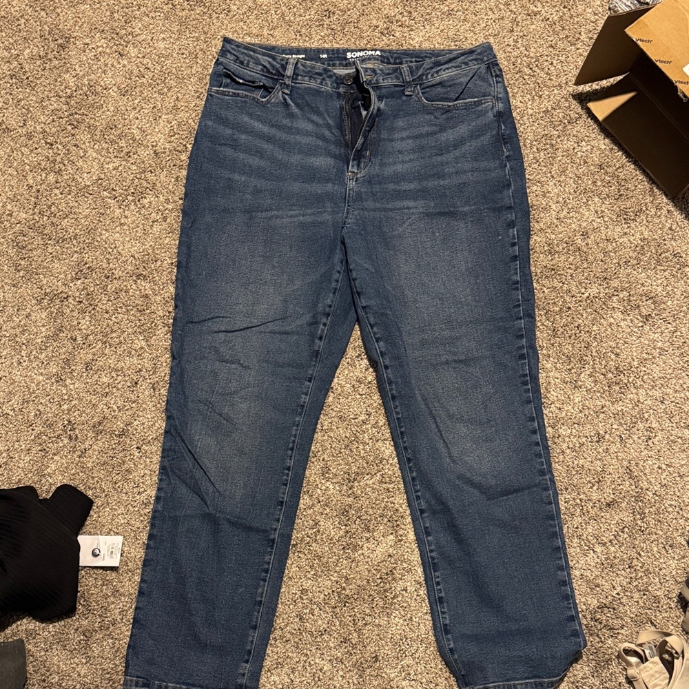 Sonoma Dark Blue Straight Leg Jeans